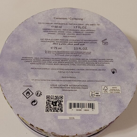 Beautiful LOLITA LEMPICKA Fragrance Gift Set BNWT 50ml bottle 75ml lotion - Picture 2 of 4